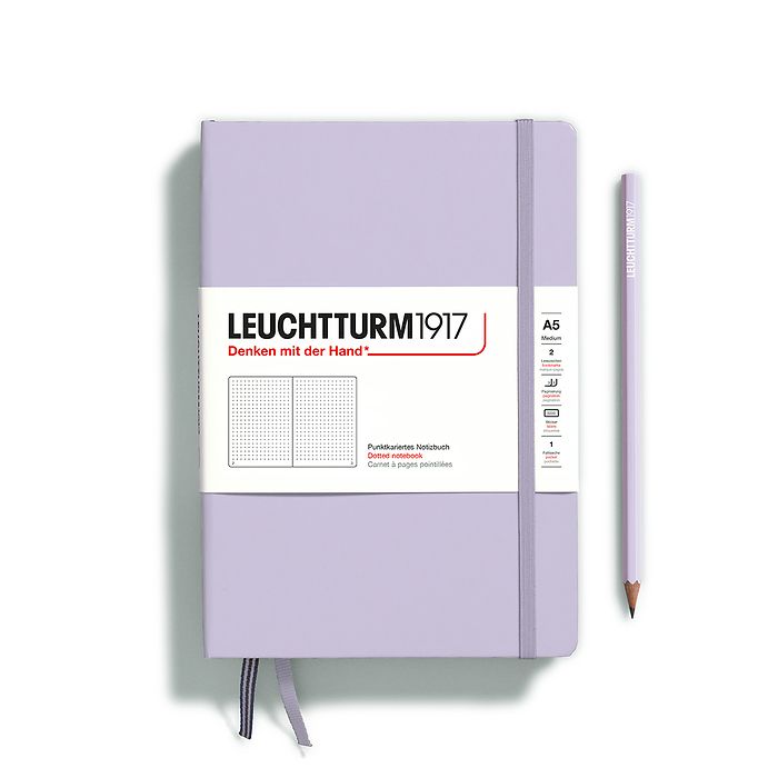Leuchtturm1917 A5 Notebook Lilac — closed hardcover front view