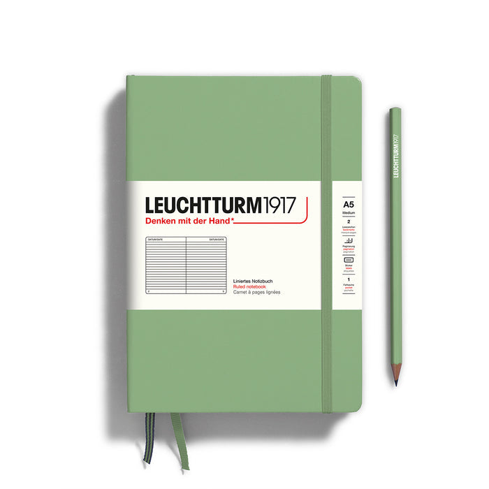 LEUCHTTURM1917 HARDCOVER MEDIUM NOTEBOOK A5 SAGE