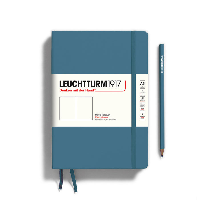 Leuchtturm1917 A5 Notebook Stone Blue — closed hardcover front view