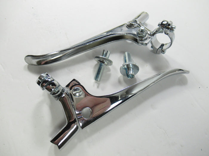 Lever set for 7/8" handlebars blade end chrome with adjuster Triumph 6T 18/999