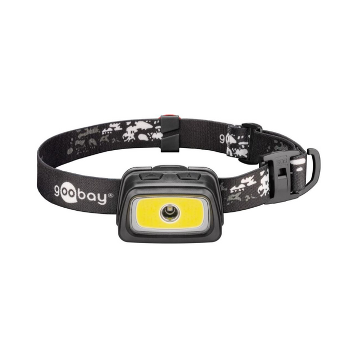 Linterna Frontal LED 240 lm 7 Modos con Luz Roja y Silbato