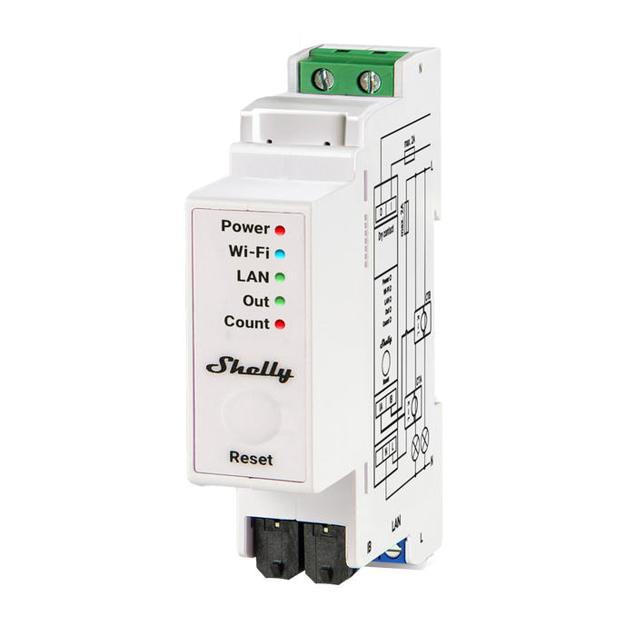 Medidor de Energía WiFi Shelly Pro EM-50 – 2 Canales y Carril DIN