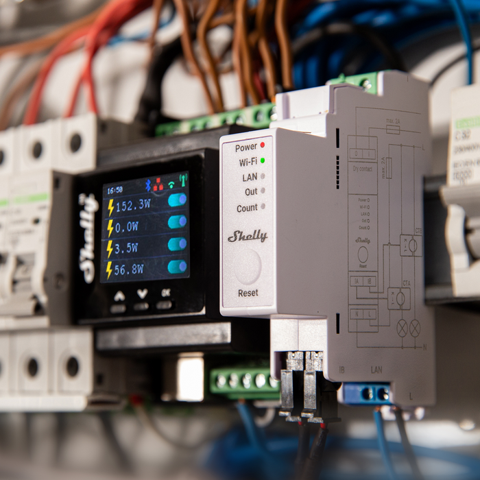 Medidor de Energía WiFi Shelly Pro EM-50 – 2 Canales y Carril DIN