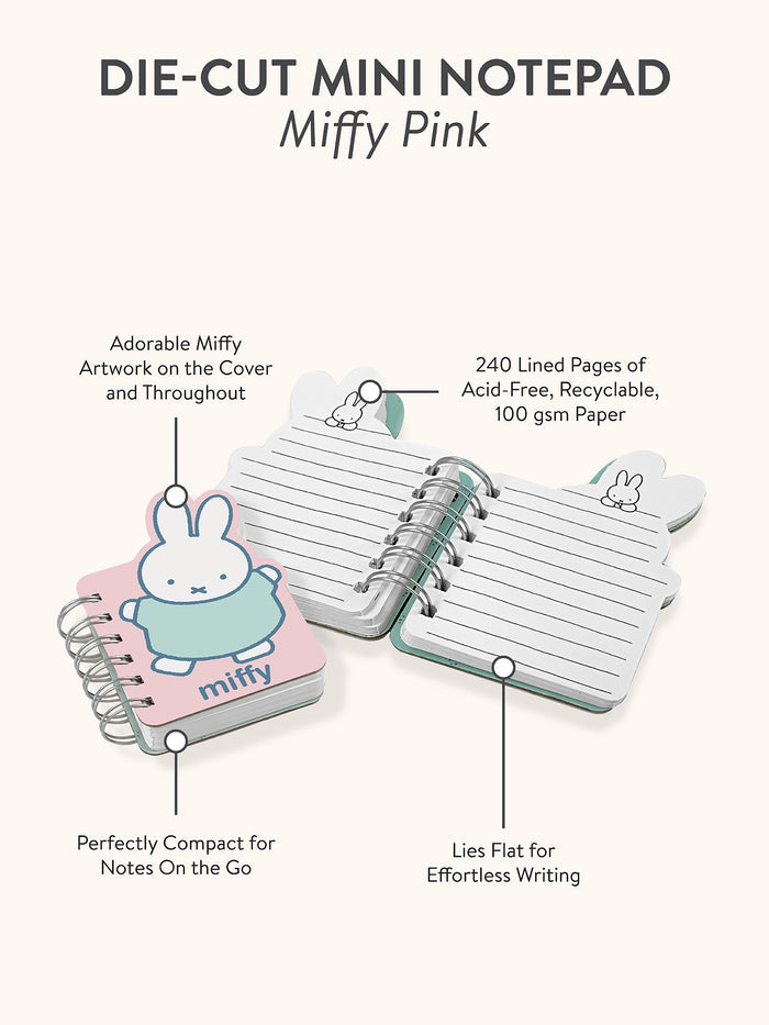 Miffy Pink Die-Cut Mini Notepad