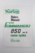 Norton Commando 850 MK3 MKIII Rider's Manual Handbook 06-6240 OEM UK made