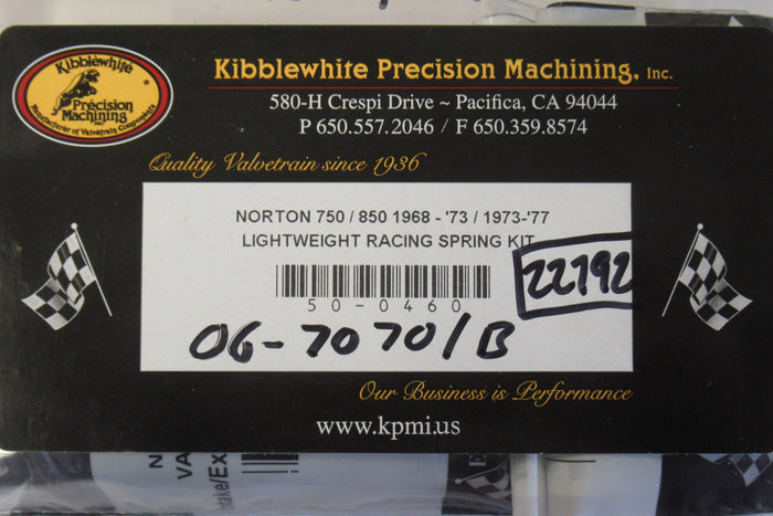 Norton Kibblewhite light weight valve spring set kit 750 850 Commando 68 - 1975