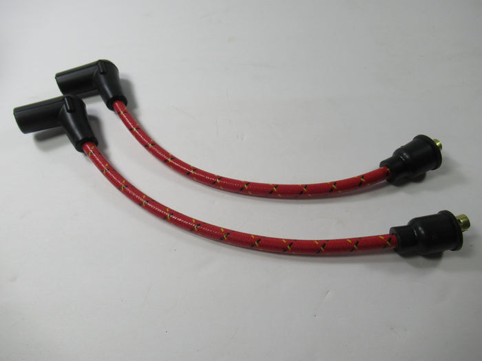Norton spark plug wires red woven cloth custom wire set Atlas 750 Dominator 650 600 copper
