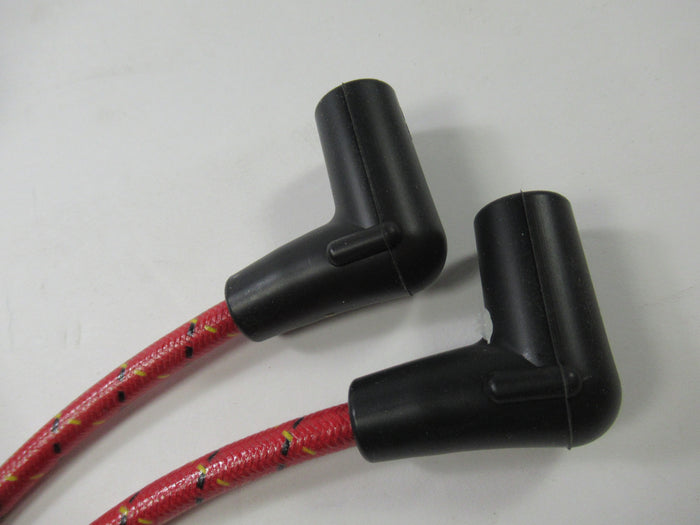 Norton spark plug wires red woven cloth custom wire set Atlas 750 Dominator 650 600 copper