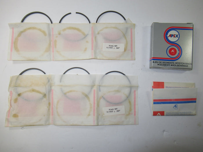 NOS Hepolite AE Apex Triumph T120 TR6 piston rings 650 size .060 60 over 72.5MM Ring set