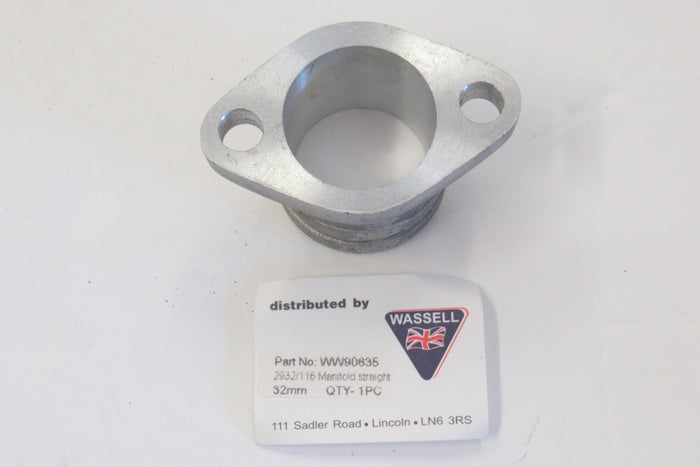 NOS manifold spigot 32mm straight  2" hole spacing Amal