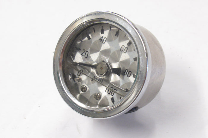 Oil Pressure gauge PSI 0-100psi bar Brushed metal face
