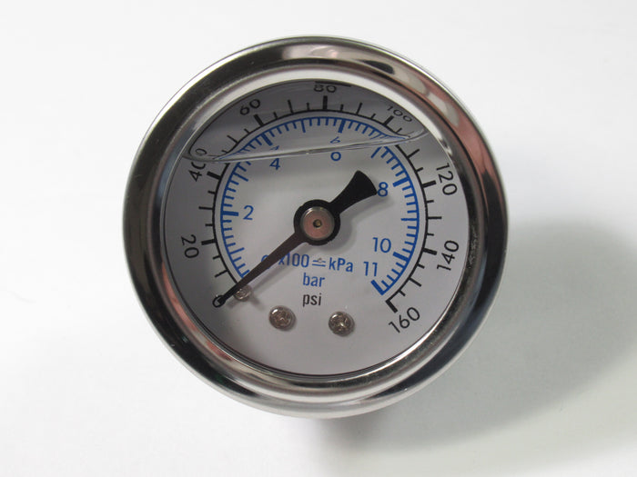 Oil pressure gauge PSI 0-100psi KPA 0-1100kpa / bar White face with blue black text
