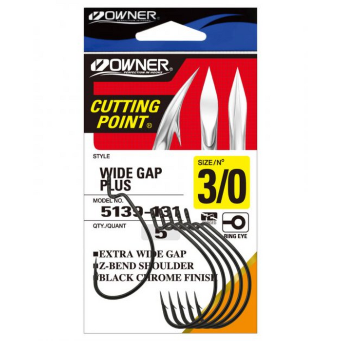 OWNER B-93 WIDE GAP WORM HOOK [SZ:#1/0]
