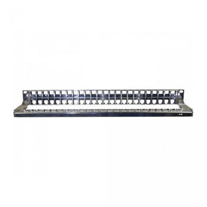 Panel para rack 19 de 1U y 48 puertos STP Keystone con cables de apoyo