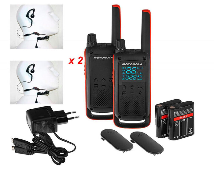 Pareja de walkies PMR446 Motorola TLKR T82 con 2 pinganillos