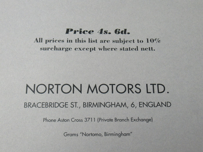 PARTS LIST ALL MODELS 1961-62 inc 750 ATLAS supplement