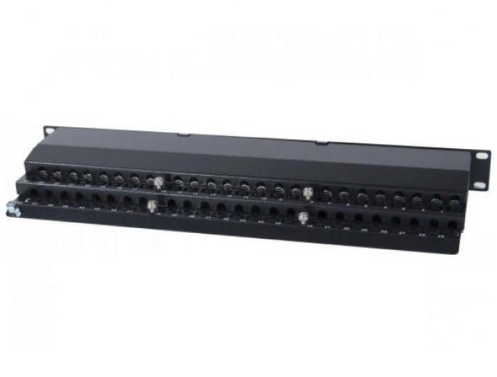 Patch Panel para Rack 19" de 48 Tomas Keystone STP Cat 6 1U Negro