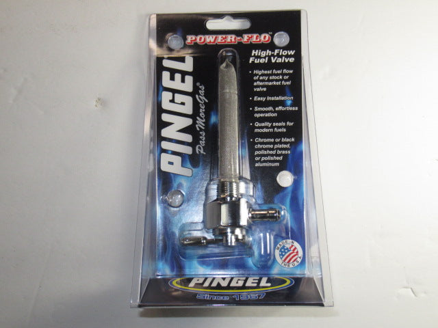 Petcock 3/8" NPT Hex high flow petcock Pingel 6211-CH motorcycle fuel valve