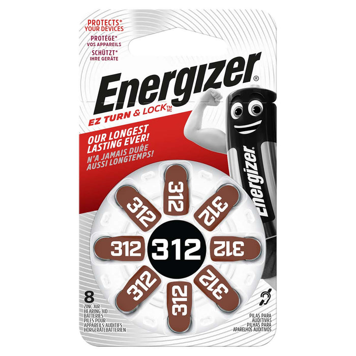 Pilas para Audífono 312 (PR41) Zinc-Aire Energizer · Pack 8