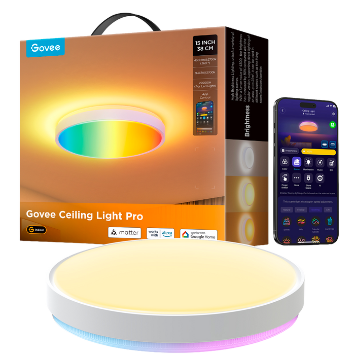 Plafón LED Inteligente Govee Redondo 38 cm 4300 lm (H60A6)