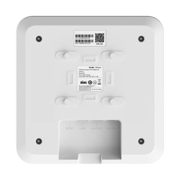 Punto de Acceso Wi-Fi 5 Doble Banda 2x2 MIMO RG-RAP2200(E) Reyee