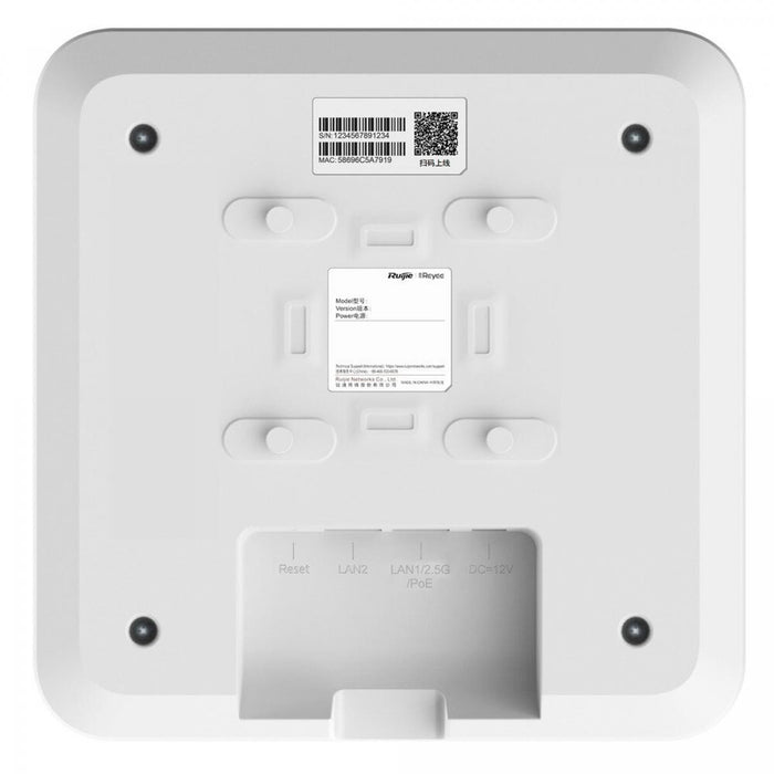 Punto de Acceso Wi-Fi 6 Doble Banda 3000 Mbps 160 MHz PoE+ RG-RAP2260 Reyee