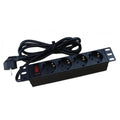 Regleta para Rack 10" 1U 4 Tomas Schuko 16 A con Interruptor y LED RAC-POW04