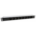 Regleta RACK de 19" 1U 8 schukos con led. Cable 2 metros schuko CEE7