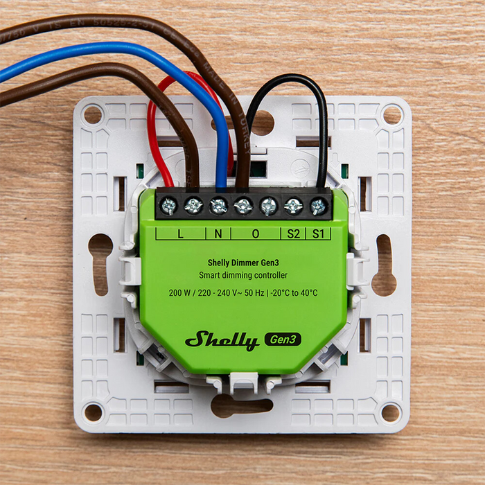 Regulador de Luz LED Shelly Dimmer Gen4 200 W Con o Sin Neutro