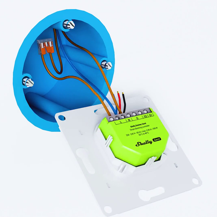 Regulador de Luz LED Shelly Dimmer Gen4 200 W Con o Sin Neutro