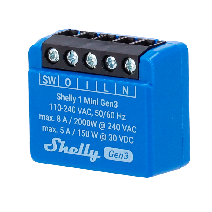 Relé Inteligente WiFi Shelly 1 Mini Gen3 – Contacto Seco