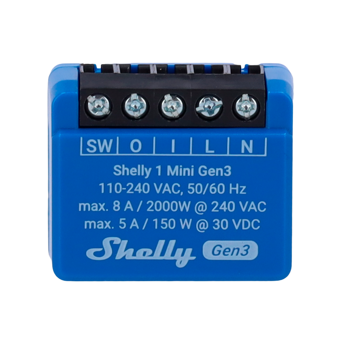 Relé Inteligente WiFi Shelly 1 Mini Gen3 – Contacto Seco