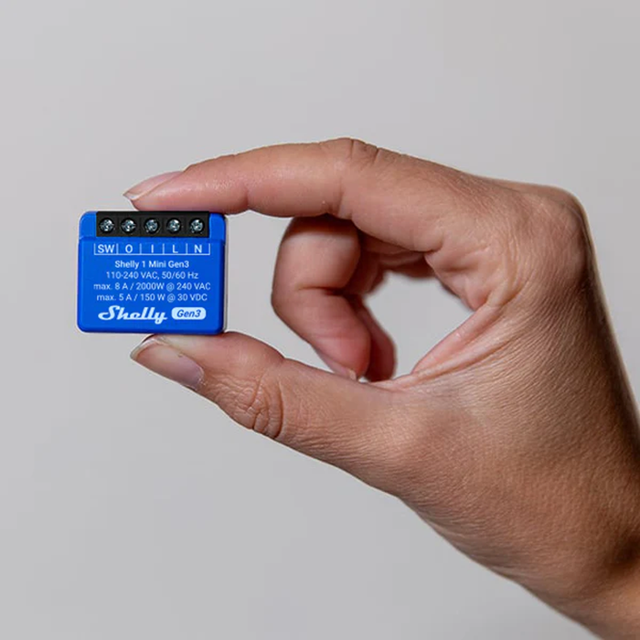 Relé Inteligente WiFi Shelly 1 Mini Gen3 – Contacto Seco