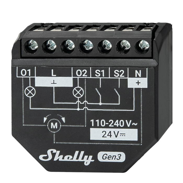 Relé Inteligente WiFi Shelly 2PM Gen3 – Persianas y 2 Canales