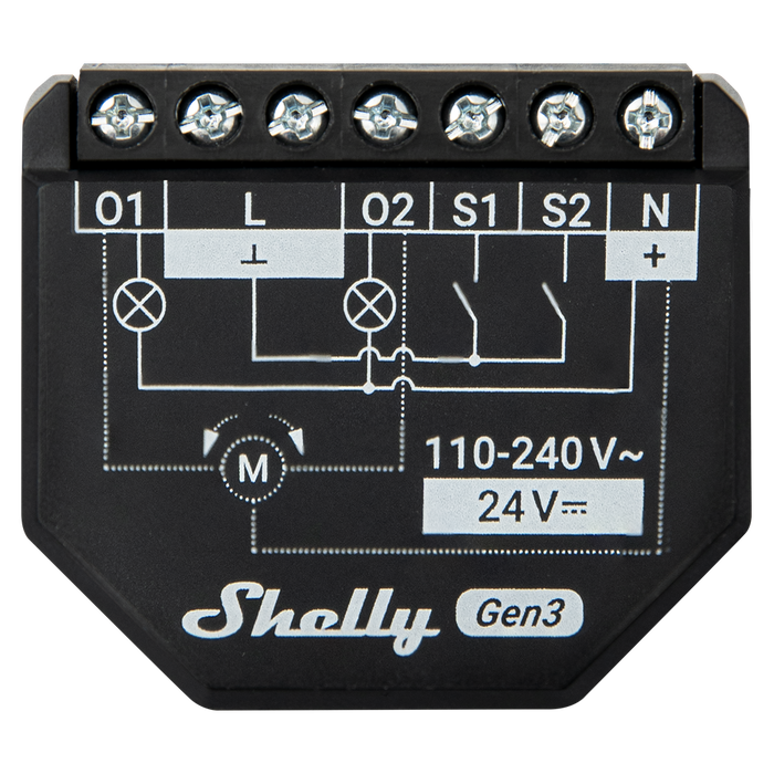 Relé Inteligente WiFi Shelly 2PM Gen3 – Persianas y 2 Canales