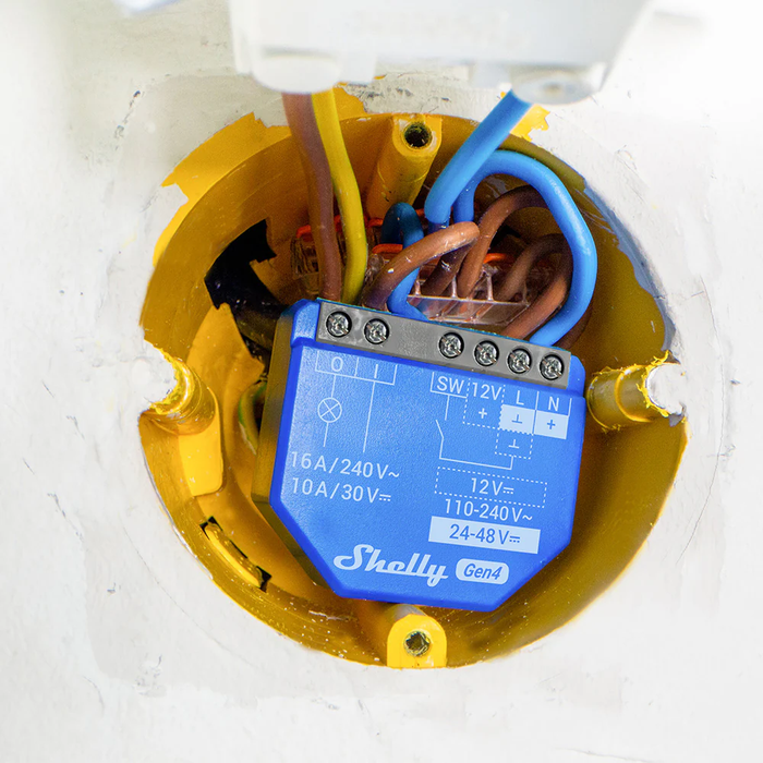 Relé Shelly 1 Gen4 Contacto Seco 16 A con WiFi, Zigbee y Matter