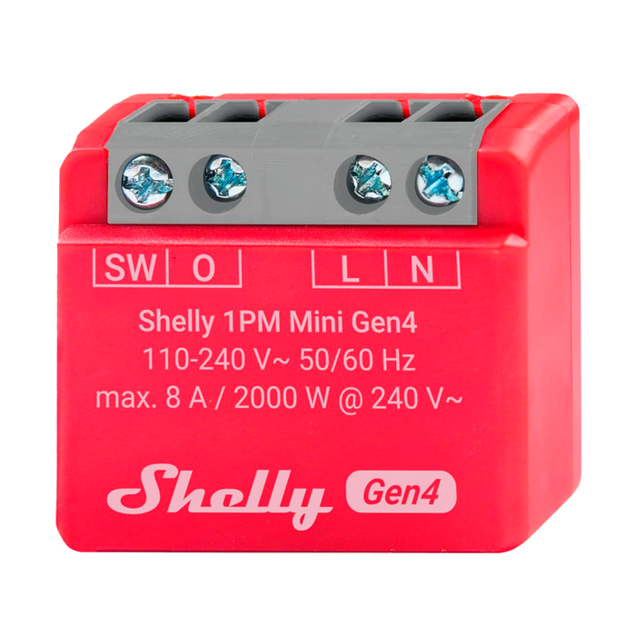 Relé Shelly 1PM Mini Gen4 Interruptor WiFi con Medición de Consumo