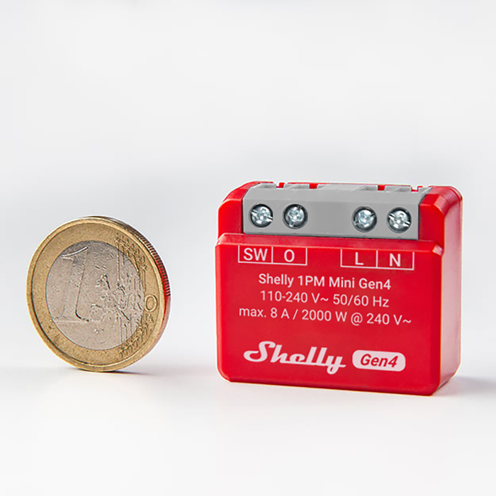 Relé Shelly 1PM Mini Gen4 Interruptor WiFi con Medición de Consumo