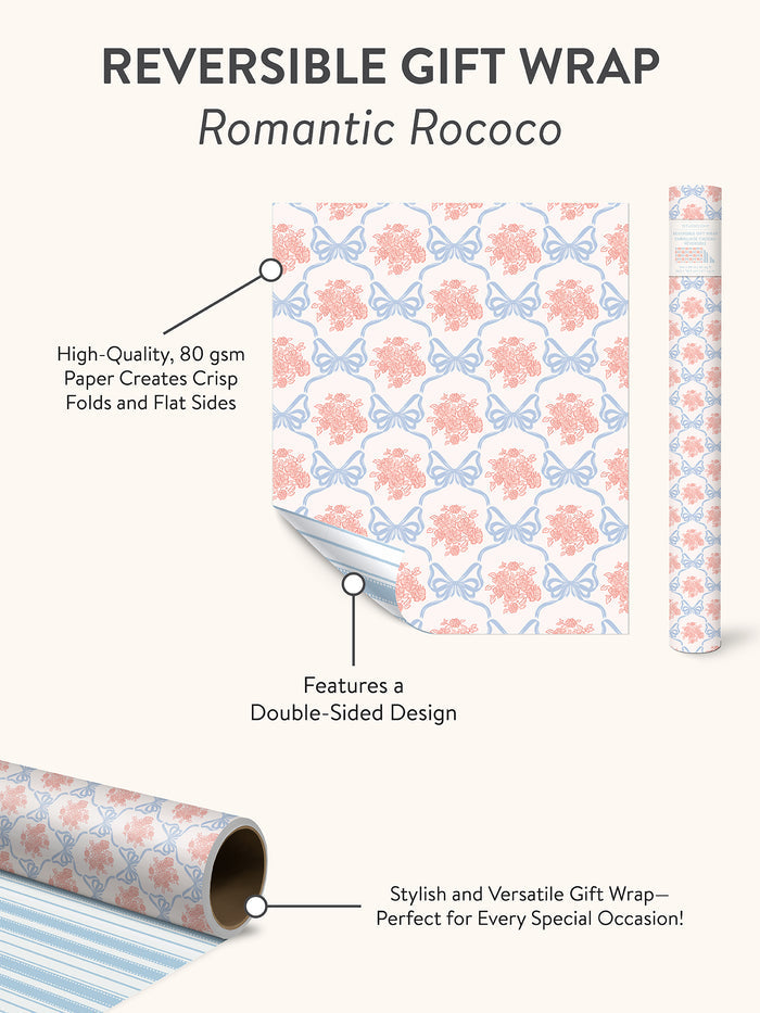 Romantic Rococo Reversible Gift Wrap