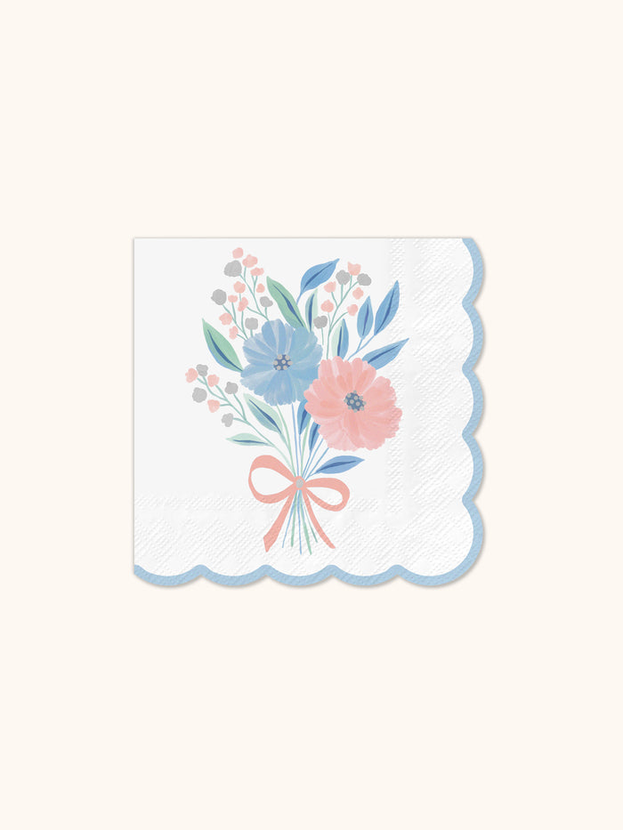 Romantic Rococo Scalloped Beverage Napkins
