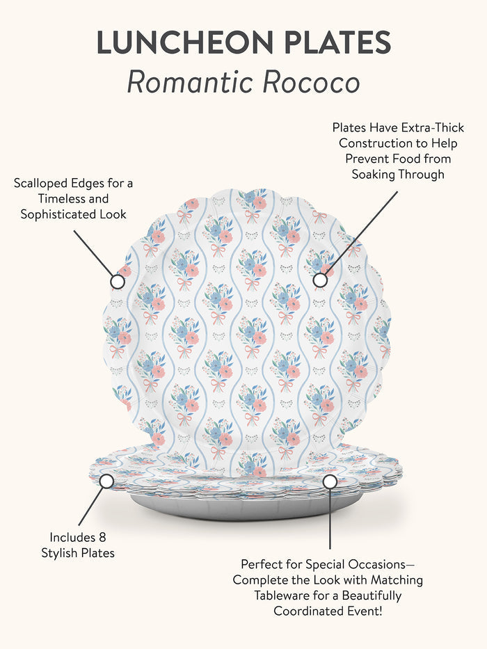 Romantic Rococo Scalloped Luncheon Plates