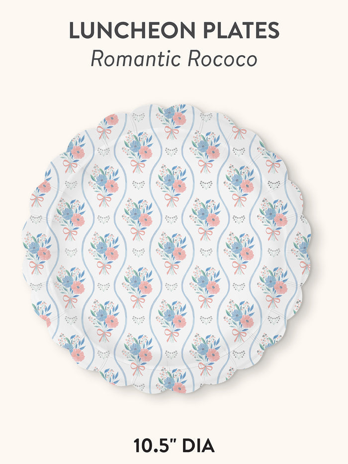 Romantic Rococo Scalloped Luncheon Plates