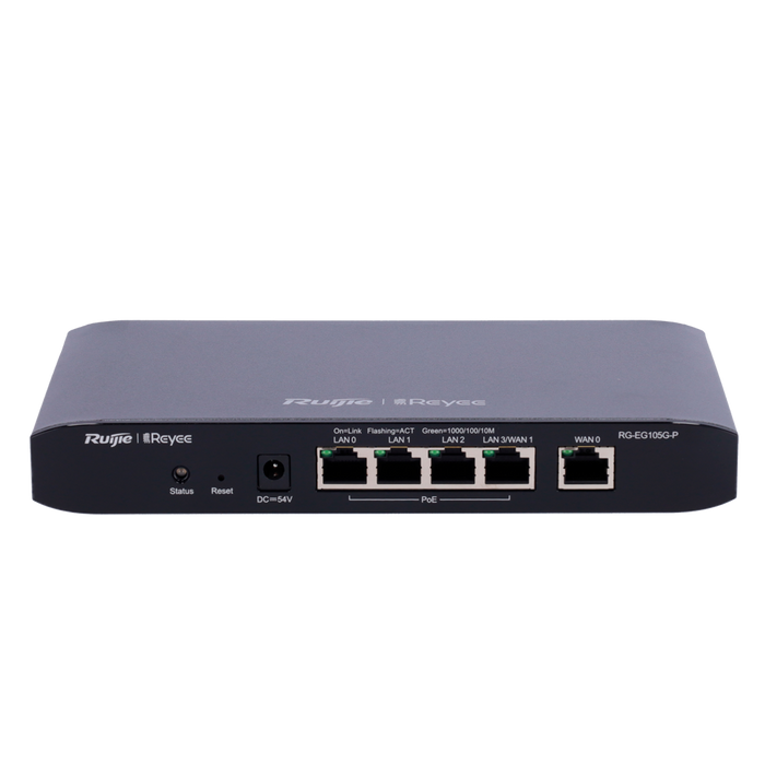 Router Controlador Cloud 5 Puertos Gigabit 4 PoE+ 54W RG-EG105G-P Reyee