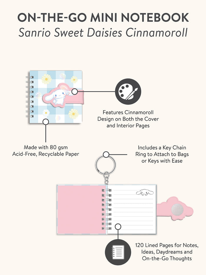 Sanrio Sweet Daisies Cinnamoroll On-the-Go Mini Notebook