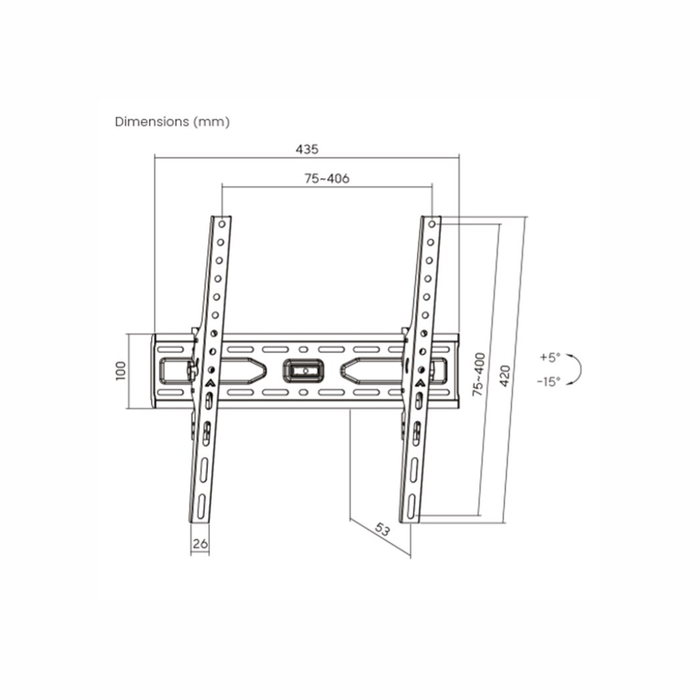 Soporte de pared para TV inclinado (L)