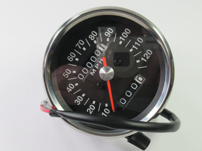 Speedo gauge 120 MPH Triumph smiths replica speedometer Black Face 2:1 D1930