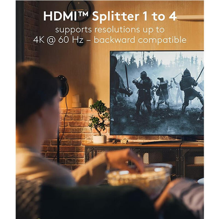 Splitter Divisor HDMI 1 a 4 Salidas 4K 60 Hz, Goobay