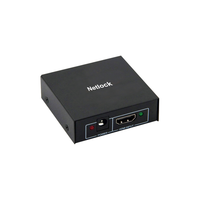 Splitter HDMI 1x2 4k 30hz metálico con alimentador