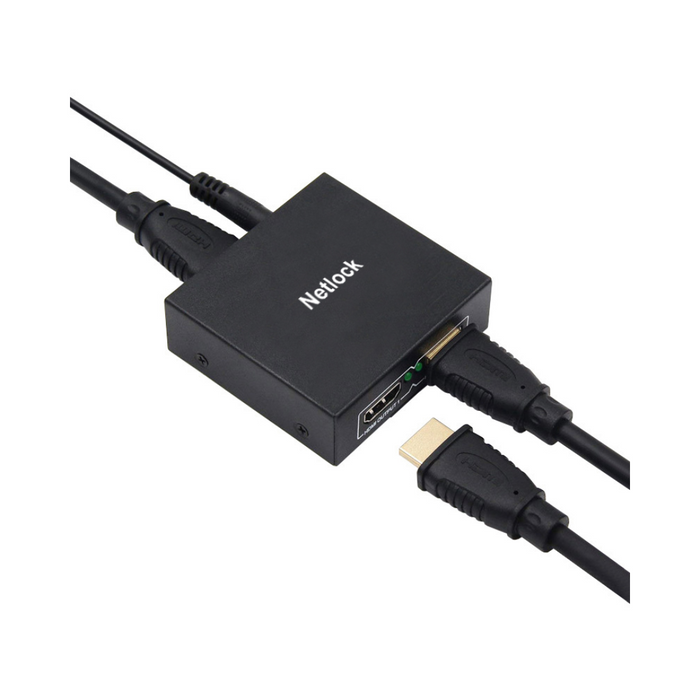 Splitter HDMI 1x2 4k 30hz metálico con alimentador