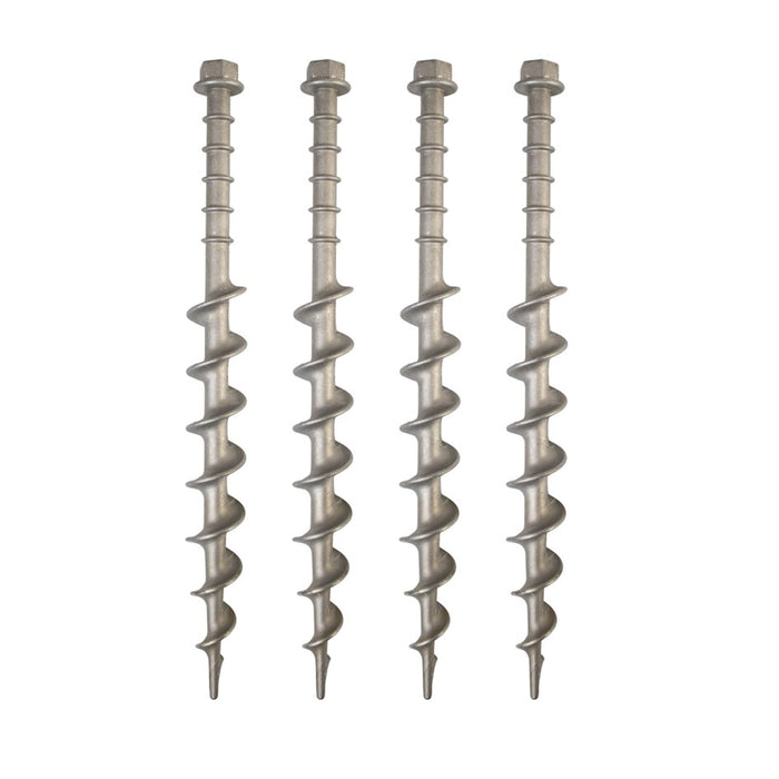 SUPEX LARGE ALLOY SCREW IN PEGS 4 PACK WITH GUY ROPE CLIP